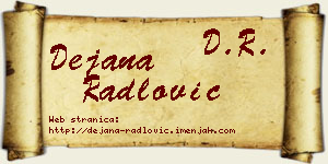 Dejana Radlović vizit kartica